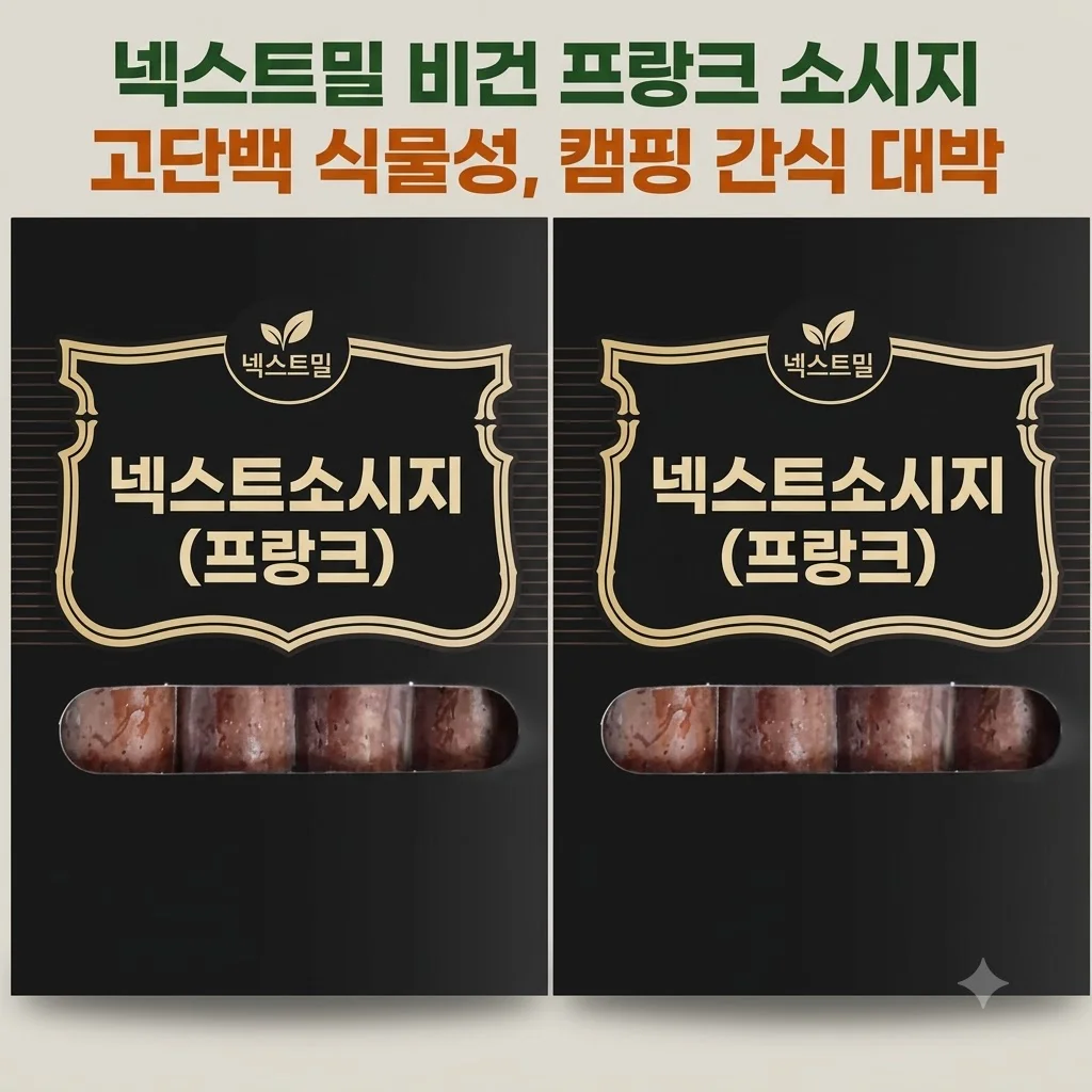 넥스트밀 비건 프랑크 소시지 고단백 식물성이라 캠핑 간식으로 대박