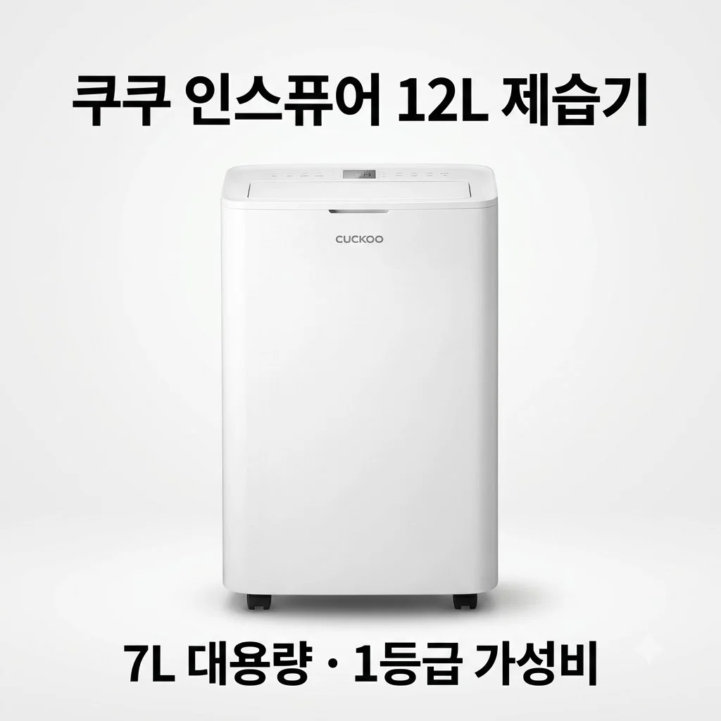 쿠쿠 인스퓨어 제습기 12L DH-T12701GW, 7L 대용량 물통 1등급 가성비