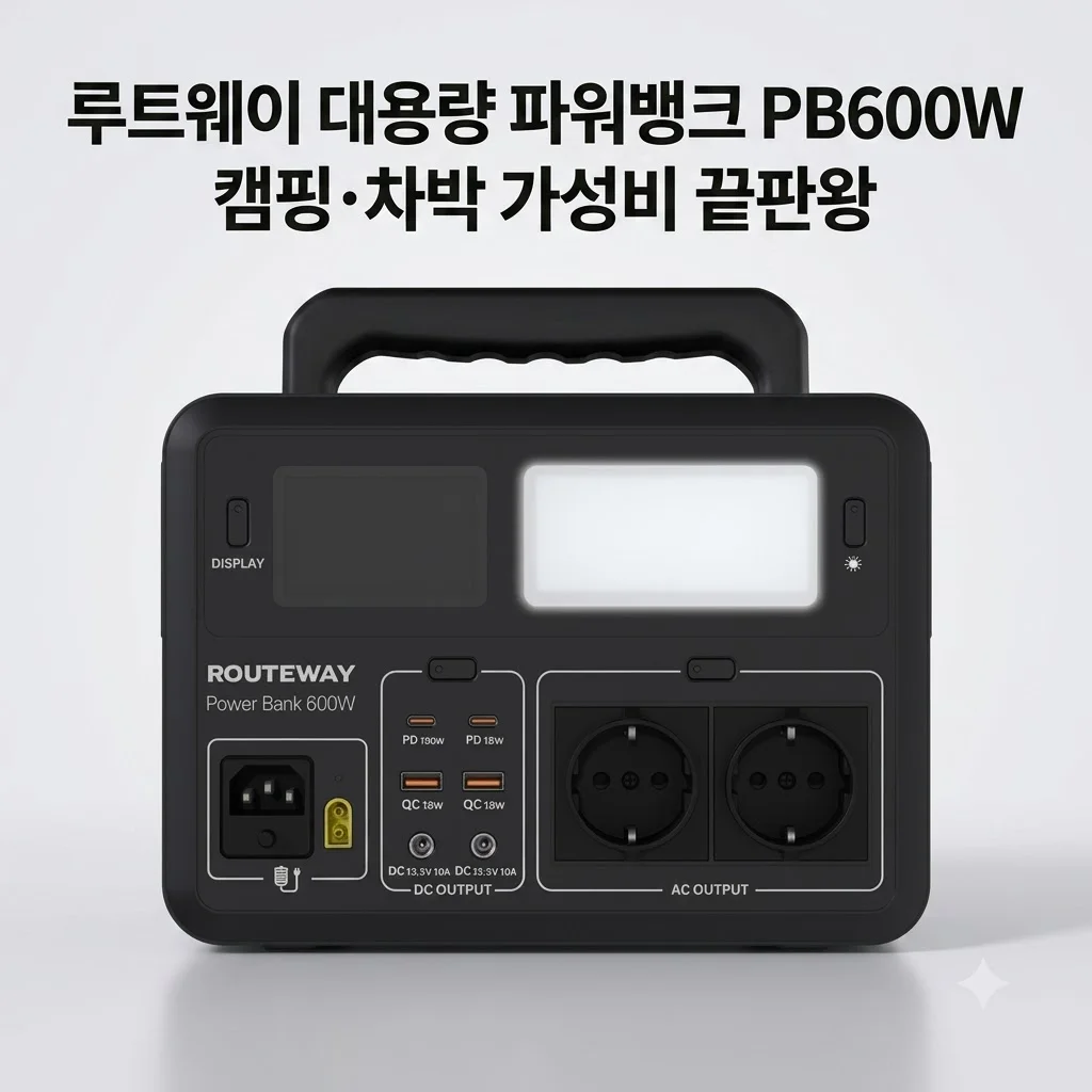 루트웨이 대용량 보조배터리 PB600W 파워뱅크 캠핑 차박 가성비 끝판왕