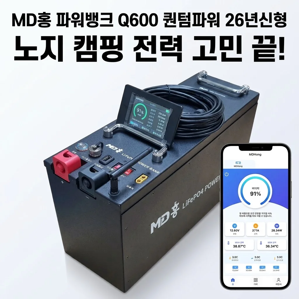 MD홍 파워뱅크 Q600 퀀텀파워 26년신형, 노지 캠핑 전력 고민 끝!