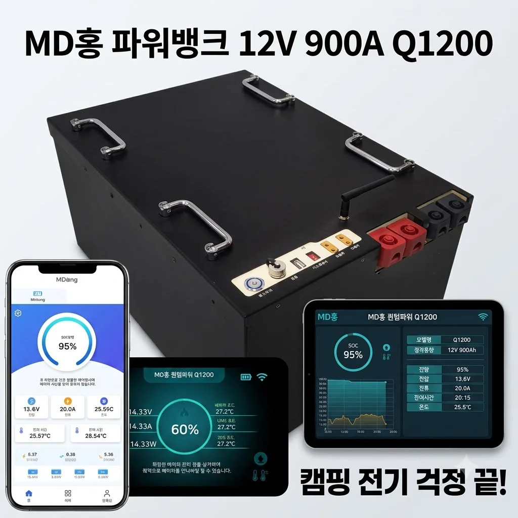 MD홍 파워뱅크 12V 900A Q1200 퀀텀파워 캠핑 전기 걱정 끝!