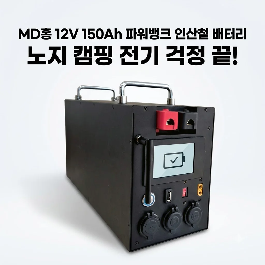 MD홍 12V 150Ah 파워뱅크 인산철 배터리, 노지 캠핑 전기 걱정 끝!