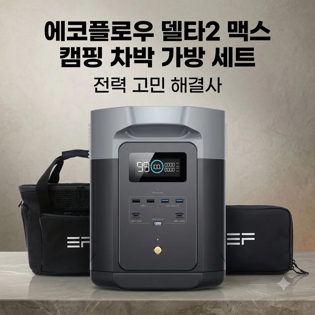 에코플로우 델타2 맥스 캠핑 차박 가방 세트, 전력 고민 해결사