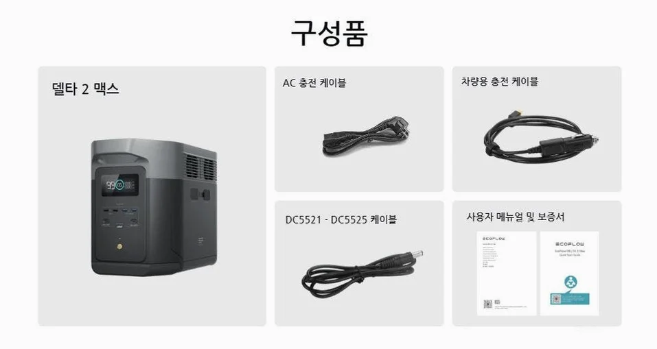에코플로우 델타2 맥스 인산철 배터리 올인원 캠핑 차박 가방 세트 상세 이미지 5