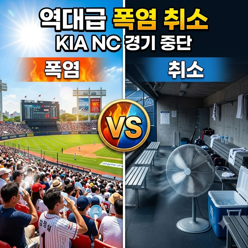 2026년 08월 02일 KIA 타이거즈 NC 다이노스 창원 경기 폭염 취소 총정리