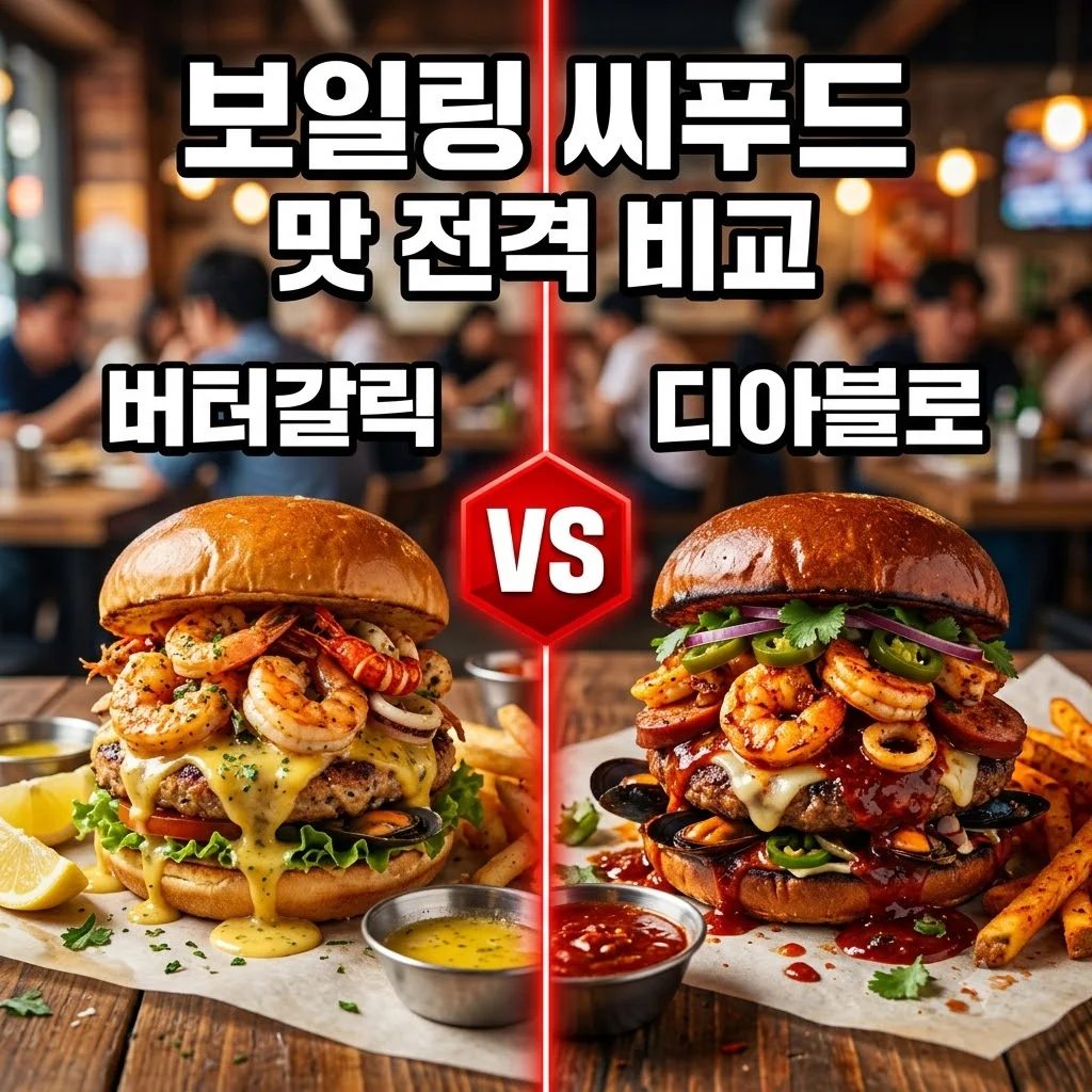 보일링씨푸드버거 버거킹 신메뉴 맛 비교! 버터갈릭 vs 디아블로 선택 가이드