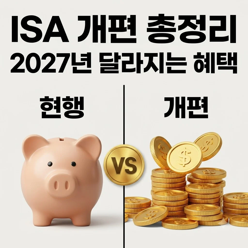 ISA 개편 2027년 총정리! 비과세 한도 확대와 생산적 금융 ISA 신설