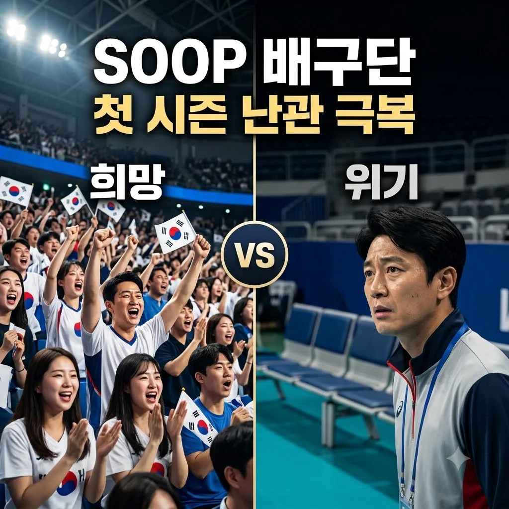SOOP 배구단 창단 첫 시즌 난관, 위기를 기회로 바꿀 전력 분석