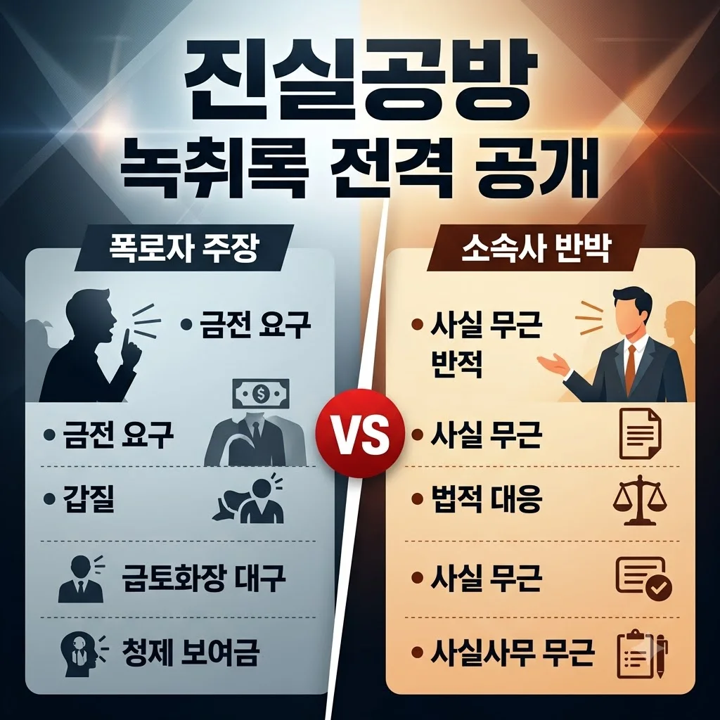 황정민 폭로자 멀티프로필 녹취 공개 논란과 2억 소송 핵심 정리