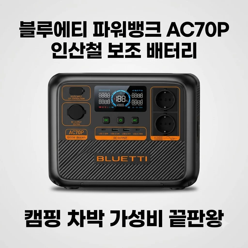 블루에티 파워뱅크 AC70P 인산철 보조 배터리 캠핑 차박 가성비 끝판왕