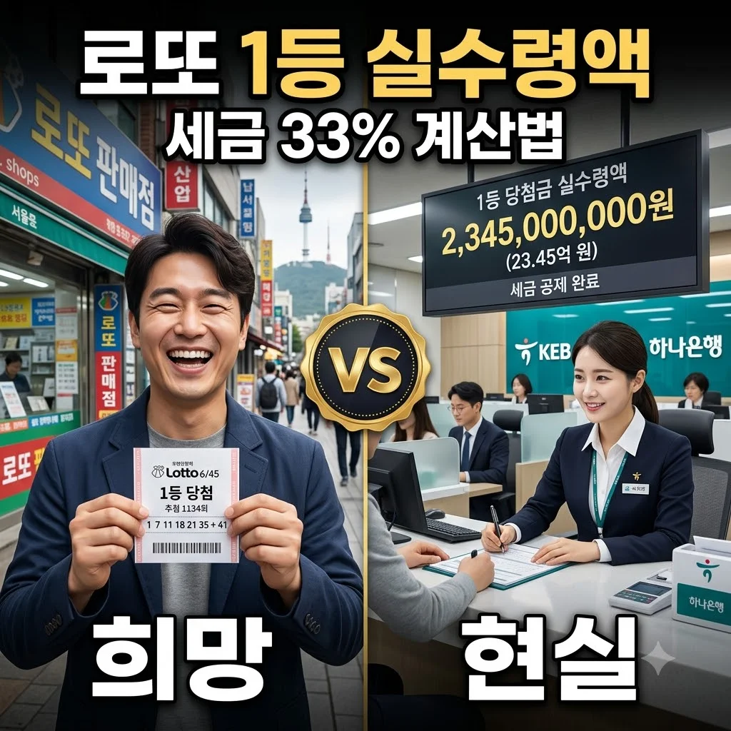 로또 1등 당첨금 실수령액 세금 계산법 및 당첨 후 수령 방법
