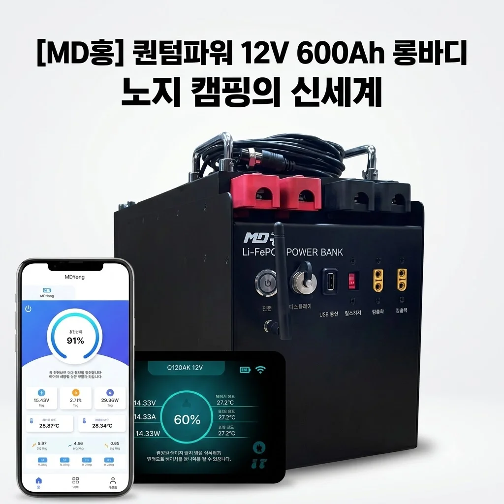 MD홍 파워뱅크 12V 600Ah 퀀텀파워 롱바디, 노지 캠핑의 신세계