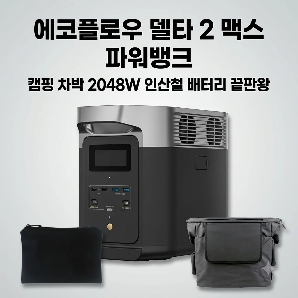 에코플로우 델타 2 맥스 파워뱅크, 캠핑 차박 2048W 인산철 배터리 끝판왕
