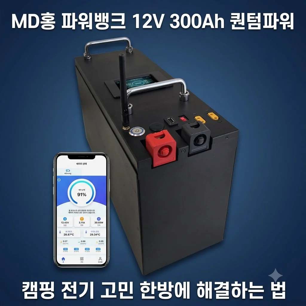 MD홍 파워뱅크 12V 300Ah 퀀텀파워, 캠핑 전기 고민 한방에 해결하는 법