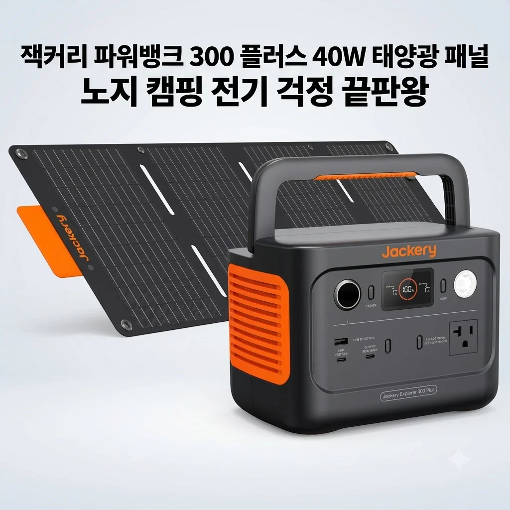 잭커리 파워뱅크 300 플러스 40W 태양광 패널, 노지 캠핑 전기 걱정 끝판왕