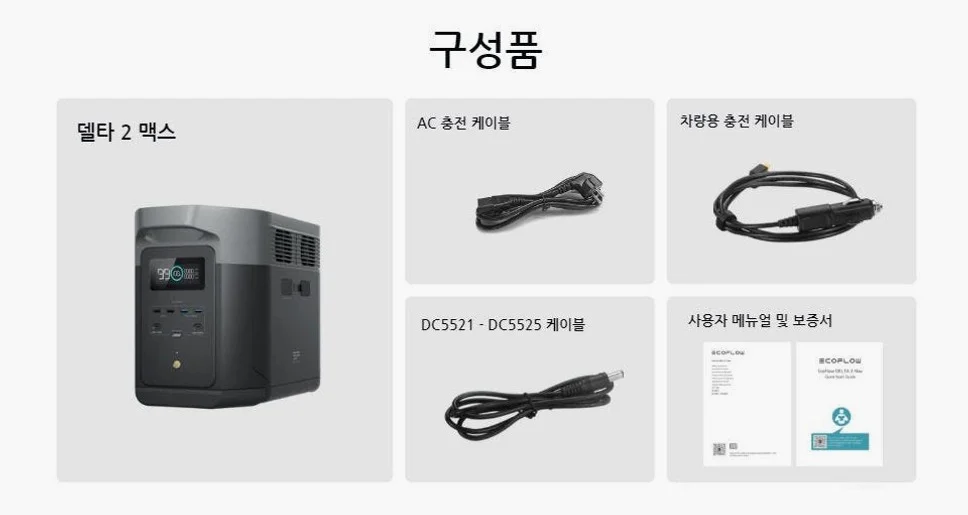 에코플로우 델타2 맥스 인산철 배터리 올인원 캠핑 차박 가방 세트 상세 이미지 2