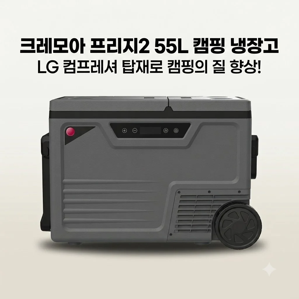 크레모아 프리지2 55L 캠핑냉장고 LG 컴프레셔 탑재로 캠핑의 질이 달라져요