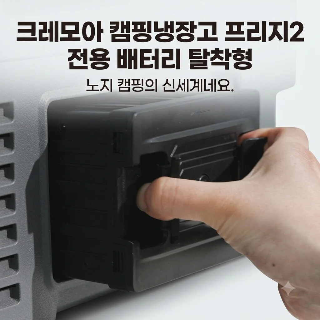 크레모아 캠핑냉장고 프리지2 전용 배터리 탈착형, 노지 캠핑의 신세계네요