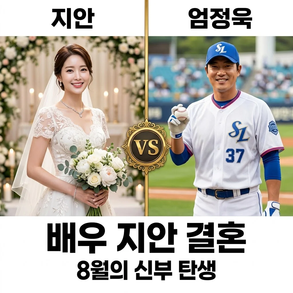 배우 지안 엄정욱 결혼 발표, 8월의 신부와 전 야구선수의 운명적 만남