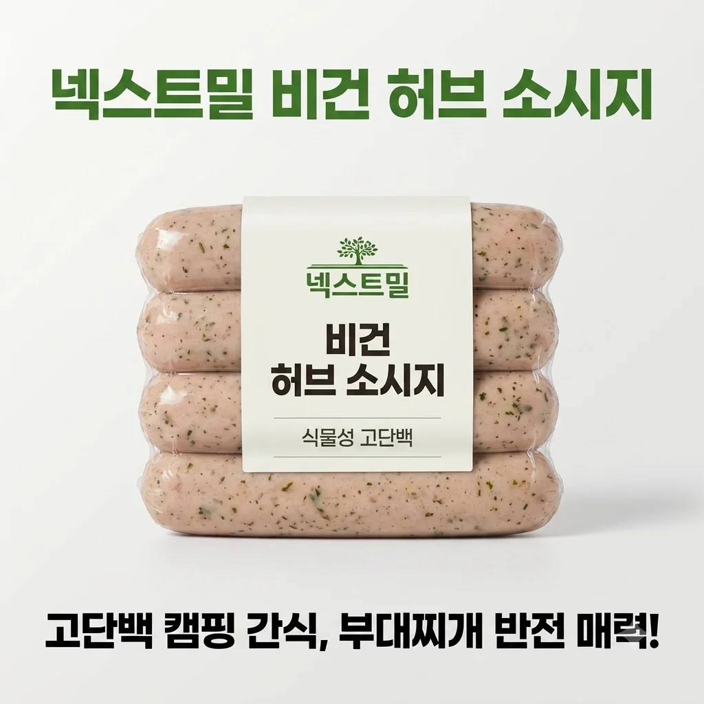 넥스트밀 비건 허브 소시지 고단백 식물성 부대찌개 캠핑 간식의 반전 매력