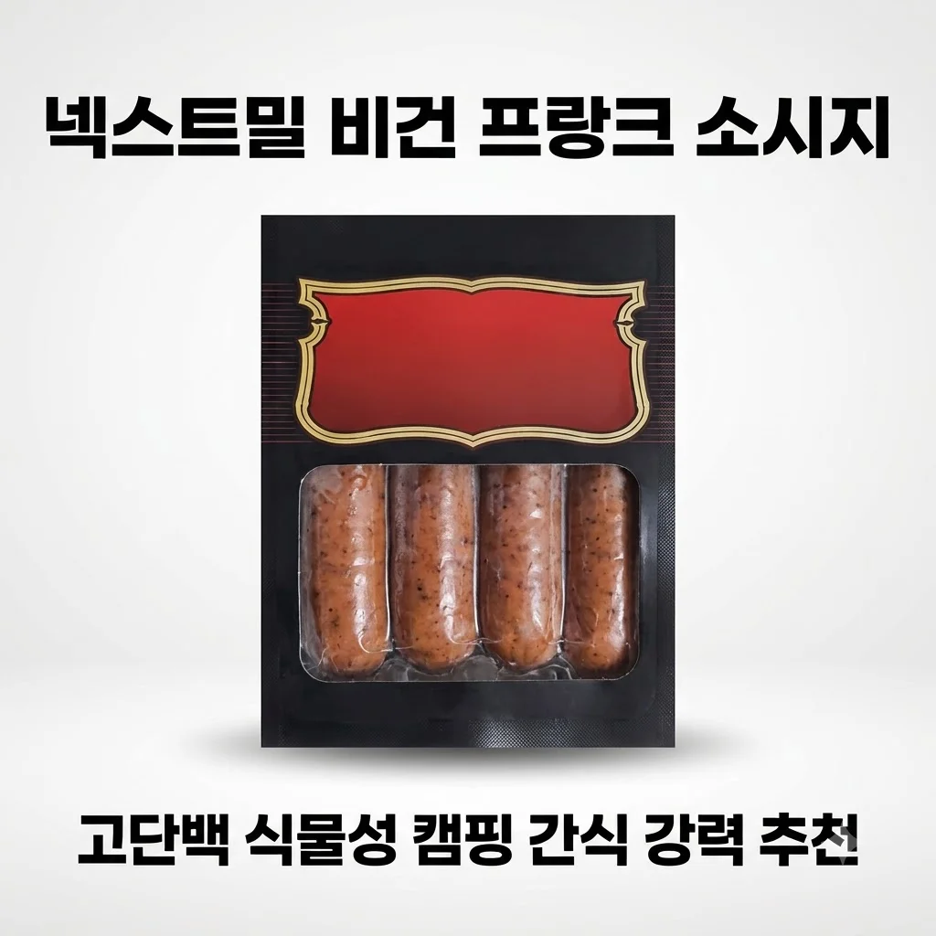 넥스트밀 비건 프랑크 소시지 고단백 식물성 캠핑 간식으로 강력 추천