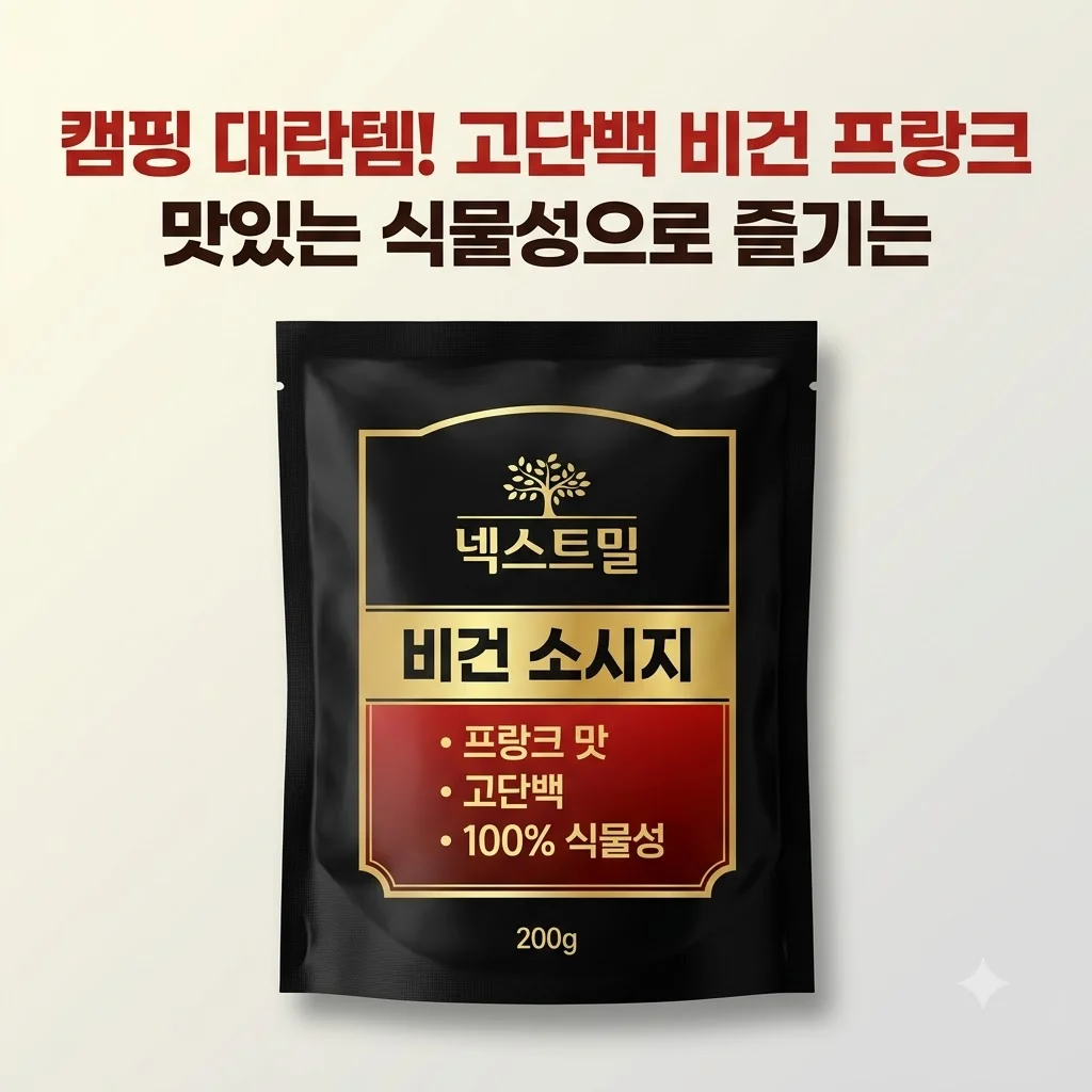 넥스트밀 비건 프랑크 소시지 고단백 식물성으로 즐기는 캠핑 대란템