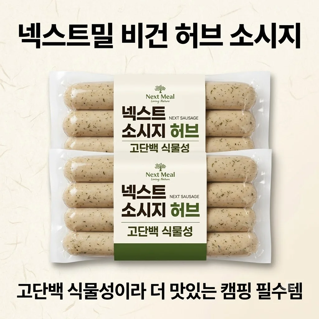 넥스트밀 비건 허브 소시지 고단백 식물성이라 더 맛있는 캠핑 필수템