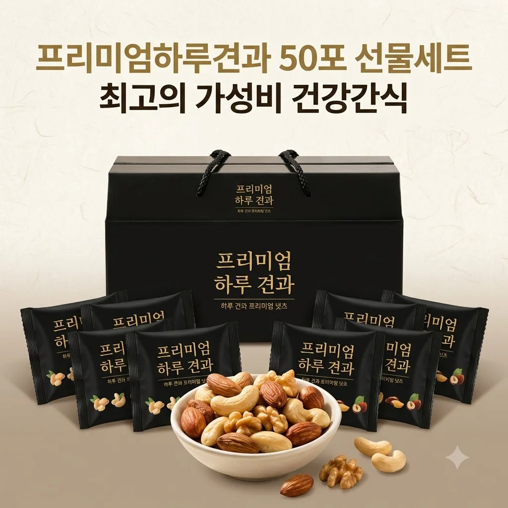 프리미엄하루견과 50포 선물세트, 건강간식 가성비 대란템 추천