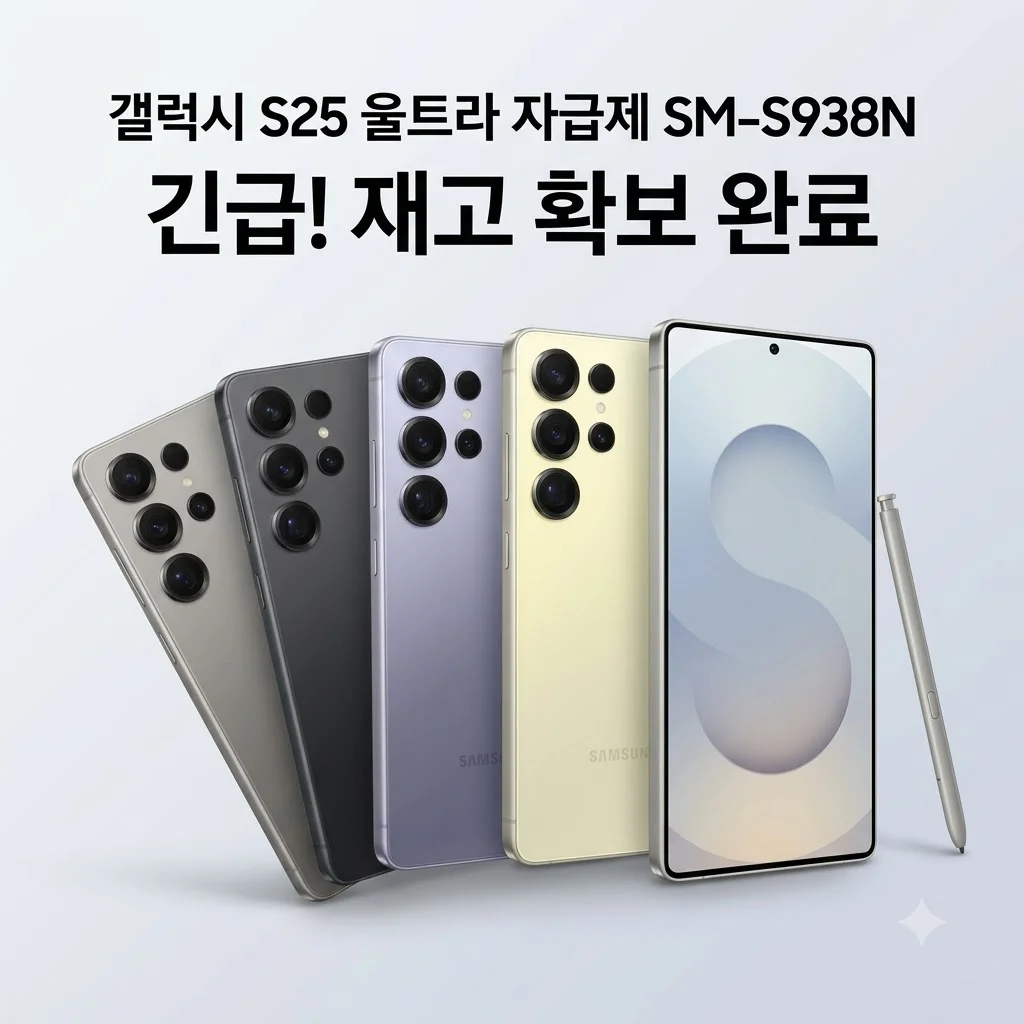 갤럭시 S25 울트라 자급제 SM-S938N, 재고 부족 대란 속 득템 꿀팁