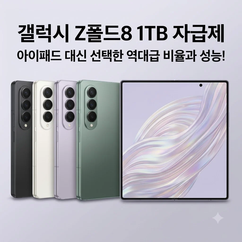 갤럭시 Z폴드8 1TB 자급제 SM-F971N, 아이패드 대신 선택한 역대급 비율과 성능!