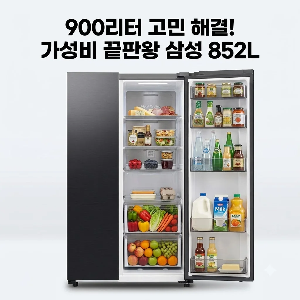 삼성 냉장고 852L 젠틀블랙 2도어, 900리터 고민 끝낸 가성비 혼수 냉장고 추천