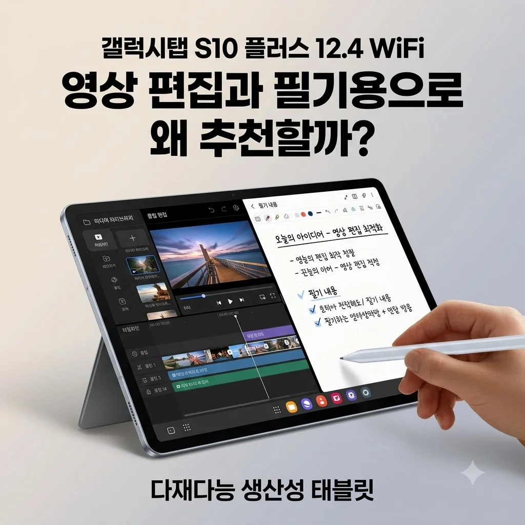 갤럭시탭 S10 플러스 12.4 WiFi, 영상 편집과 필기용으로 왜 다들 추천할까?