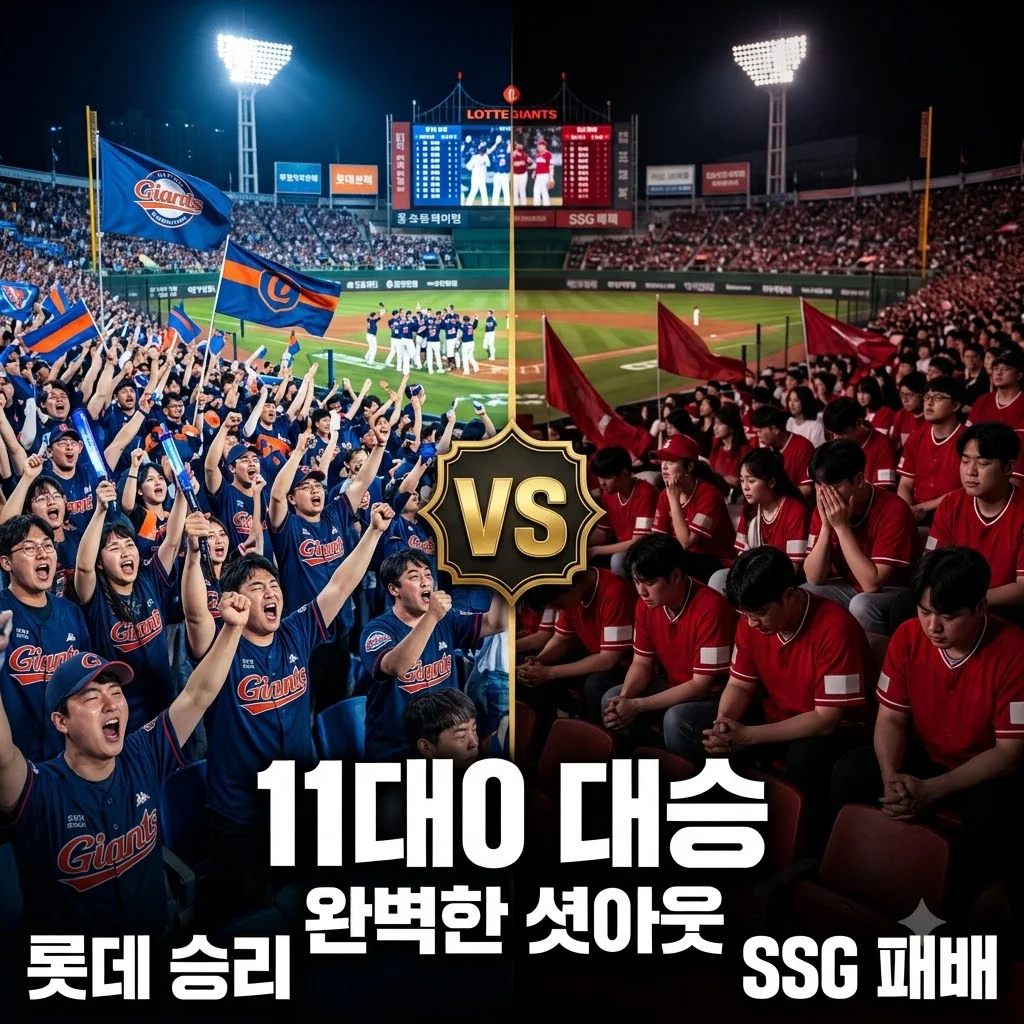 2026년 8월 13일 롯데 자이언츠 SSG 랜더스 경기 분석 및 11대0 완승 요인
