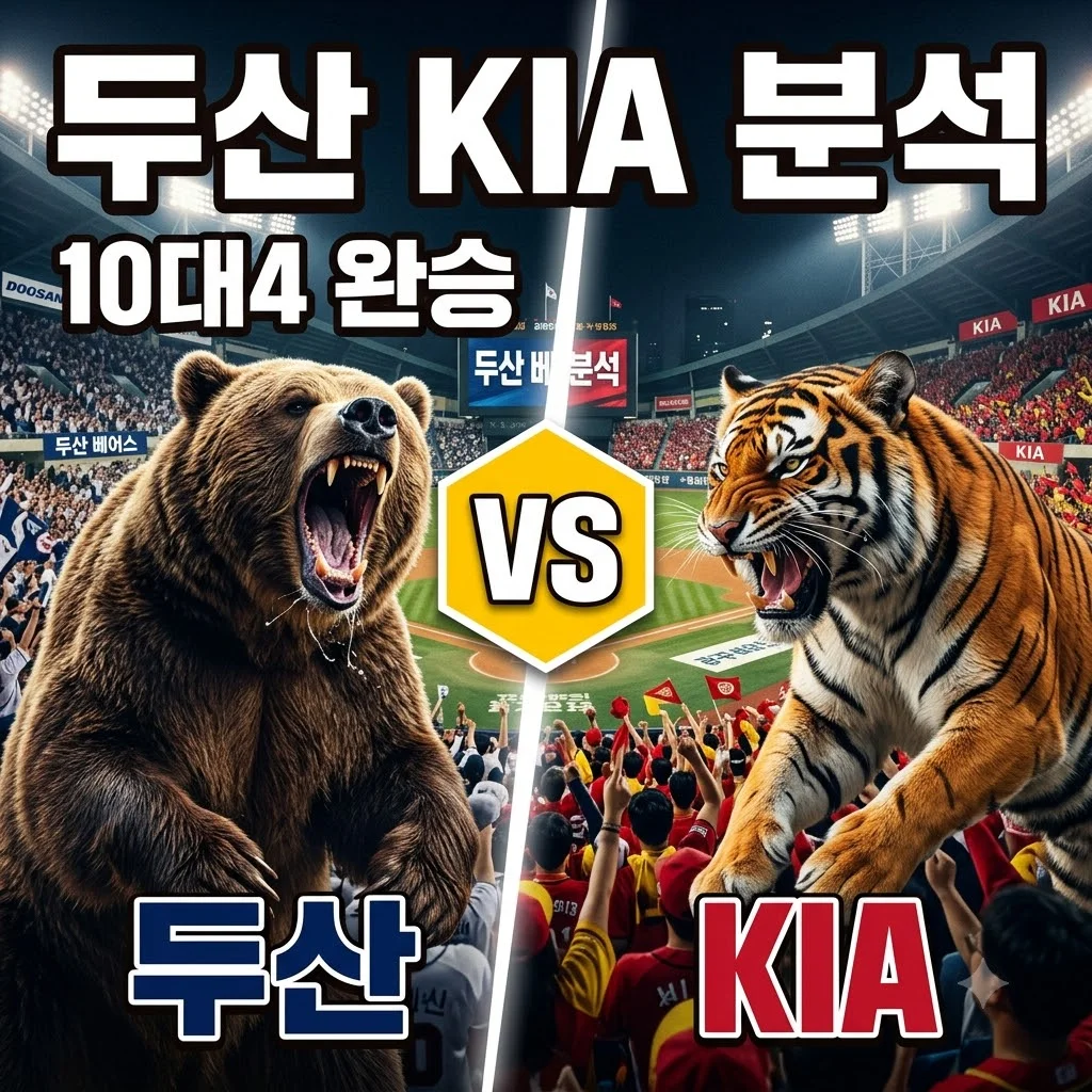 2026년 08월 14일 두산 베어스 KIA 타이거즈 경기 결과 및 상세 분석 (10-4 완승)