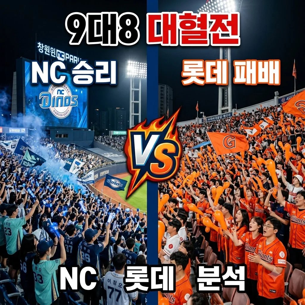 2026년 8월 14일 NC 다이노스 롯데 자이언츠 결과 분석: 9대8 대혈전 승자는?