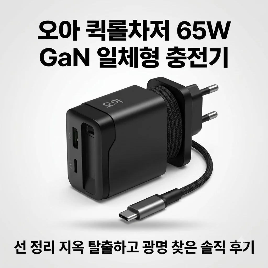 오아 퀵롤차저 65W GaN 일체형 충전기, 선 정리 지옥 탈출하고 광명 찾은 솔직 후기
