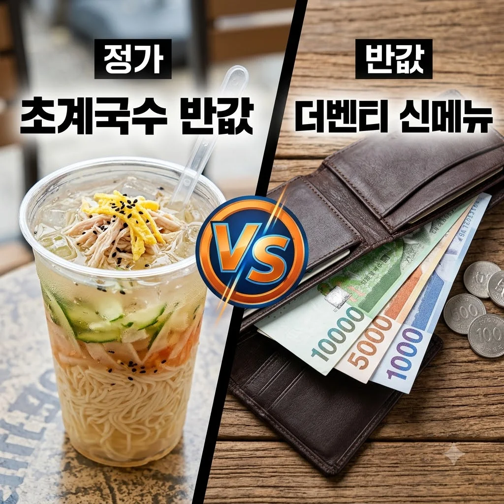 더벤티 초계국수 가격 칼로리 50% 할인 꿀팁 및 솔직 후기