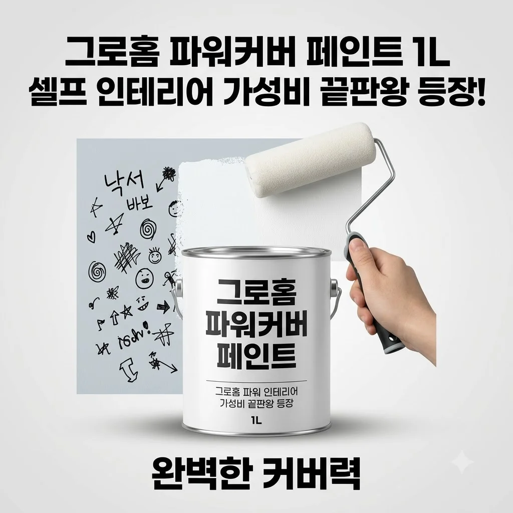 그로홈 파워커버 페인트 1L 셀프 인테리어 가성비 끝판왕 등장!