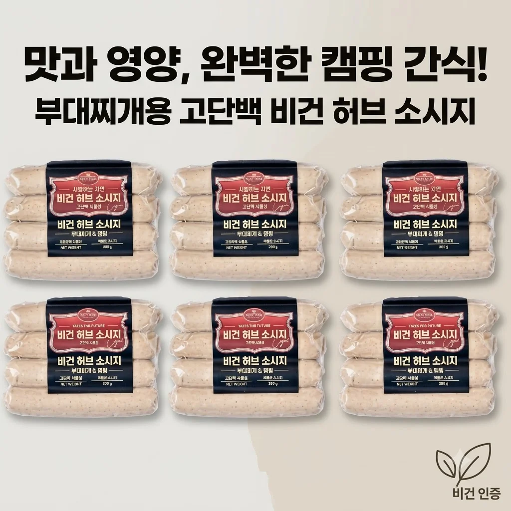넥스트밀 비건 허브 소시지 고단백 식물성 부대찌개 캠핑 간식 필수템
