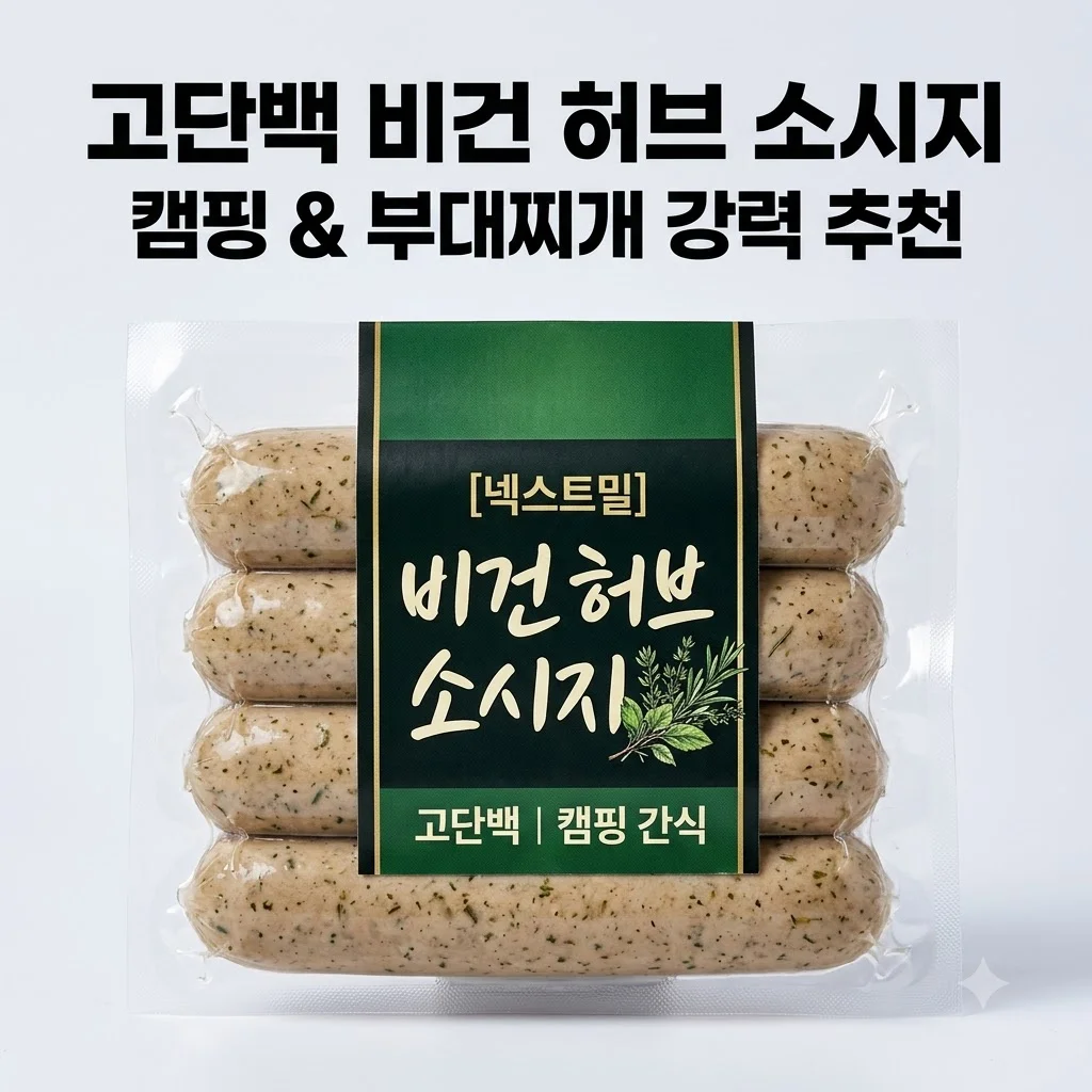 넥스트밀 비건 허브 소시지 고단백 식물성 부대찌개 캠핑 간식 강력 추천