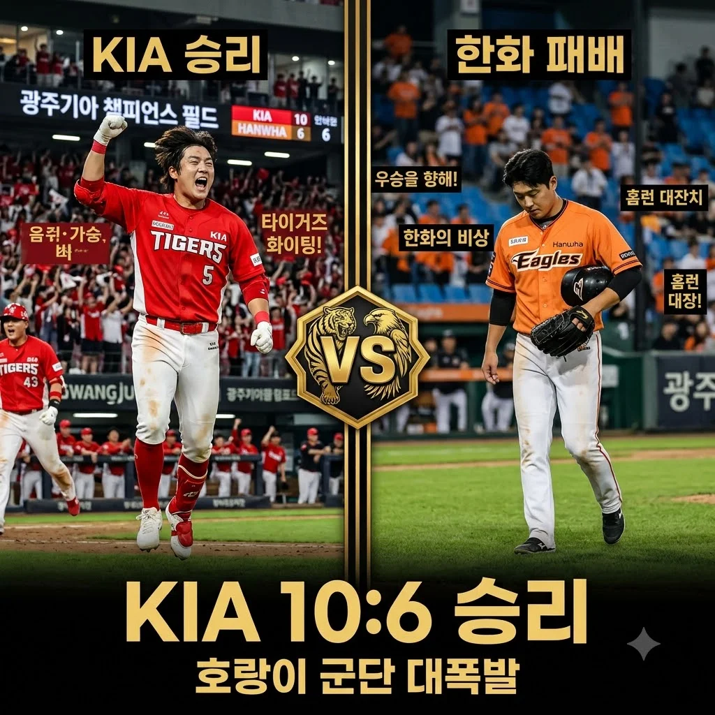 2026년 08월 20일 KIA 타이거즈 한화 이글스 경기 결과 분석: 10-6 대승