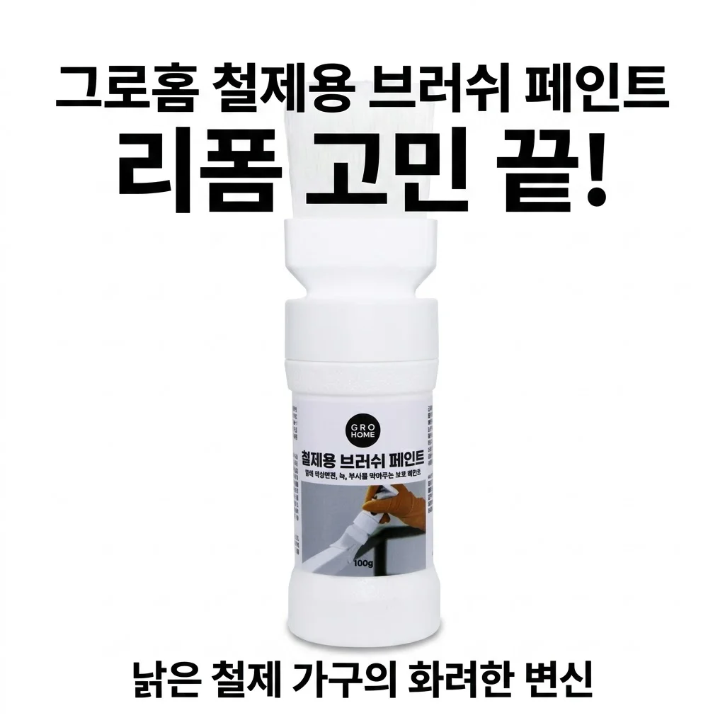 그로홈 철제용 브러쉬 페인트 리폼 고민 끝! 낡은 철제 가구의 화려한 변신