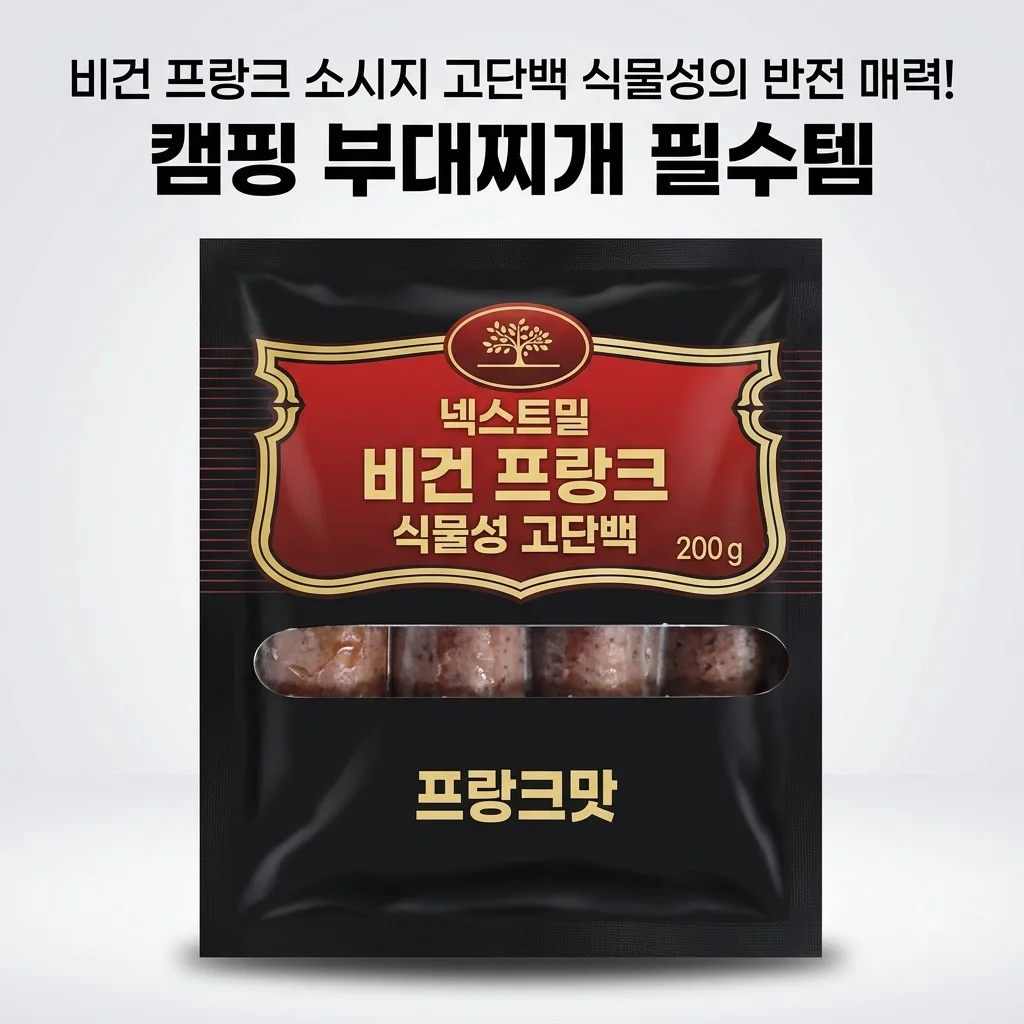 넥스트밀 비건 프랑크 소시지 고단백 식물성의 반전 매력! 캠핑 부대찌개 필수템