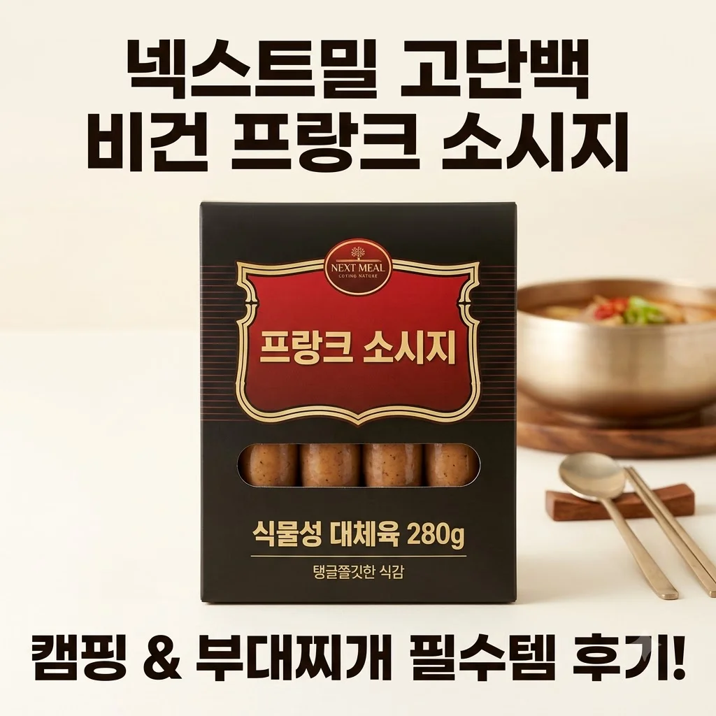 넥스트밀 비건 프랑크 소시지 고단백 식물성 캠핑 부대찌개 필수템 후기