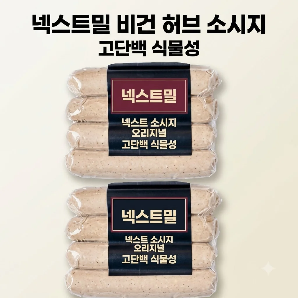 넥스트밀 비건 허브 소시지 고단백 식물성 부대찌개 캠핑 간식으로 완벽한 선택