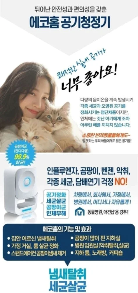 에코홈 친환경공기청정기 원룸 사무실 가정 상세 이미지 3