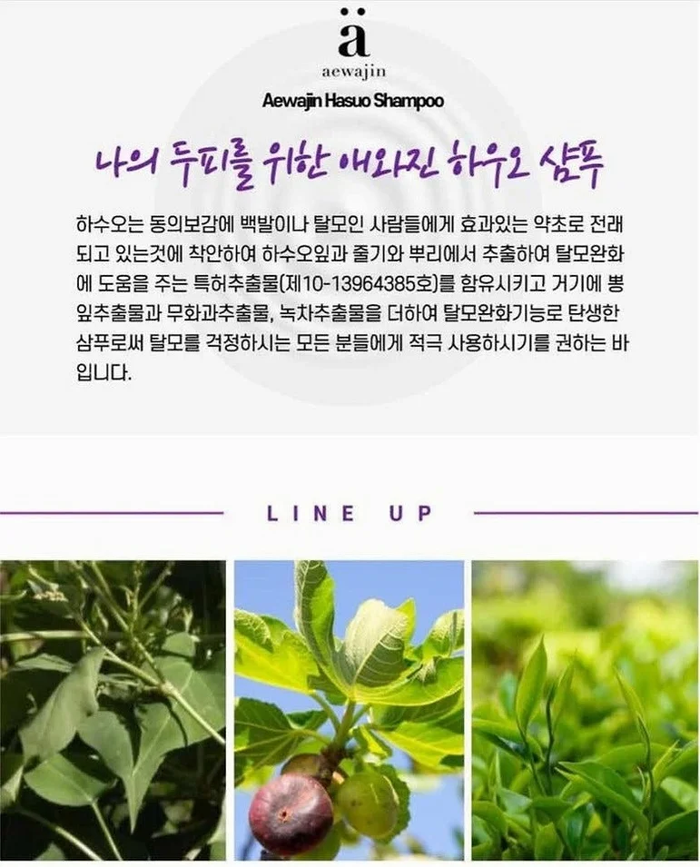 특허추출물 함유 애와진 하수오 샴푸 500ml, 2개 상세 이미지 2