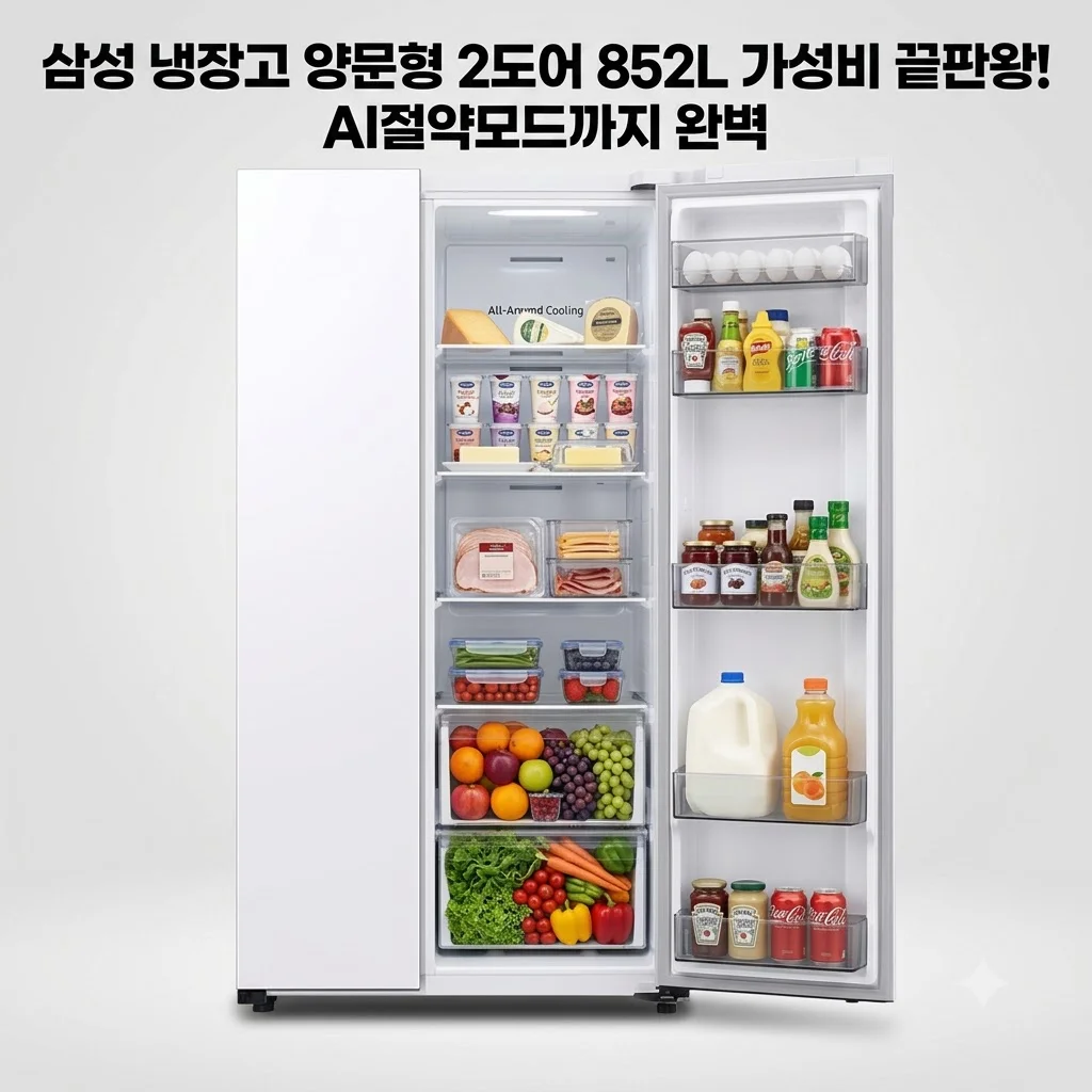 삼성 냉장고 양문형 2도어 852L 가성비 끝판왕! AI절약모드까지 완벽