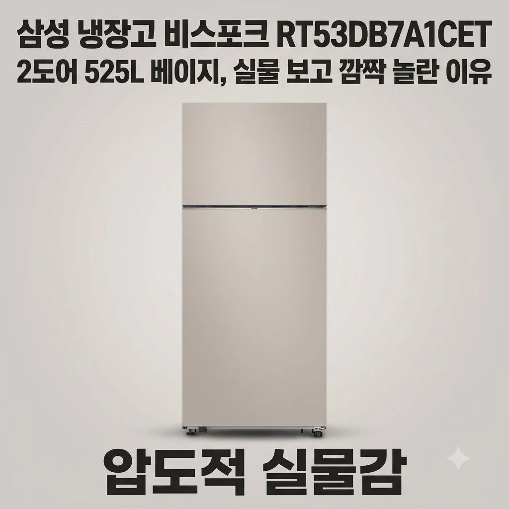 삼성 냉장고 비스포크 RT53DB7A1CET 2도어 525L 베이지, 실물 보고 깜짝 놀란 이유