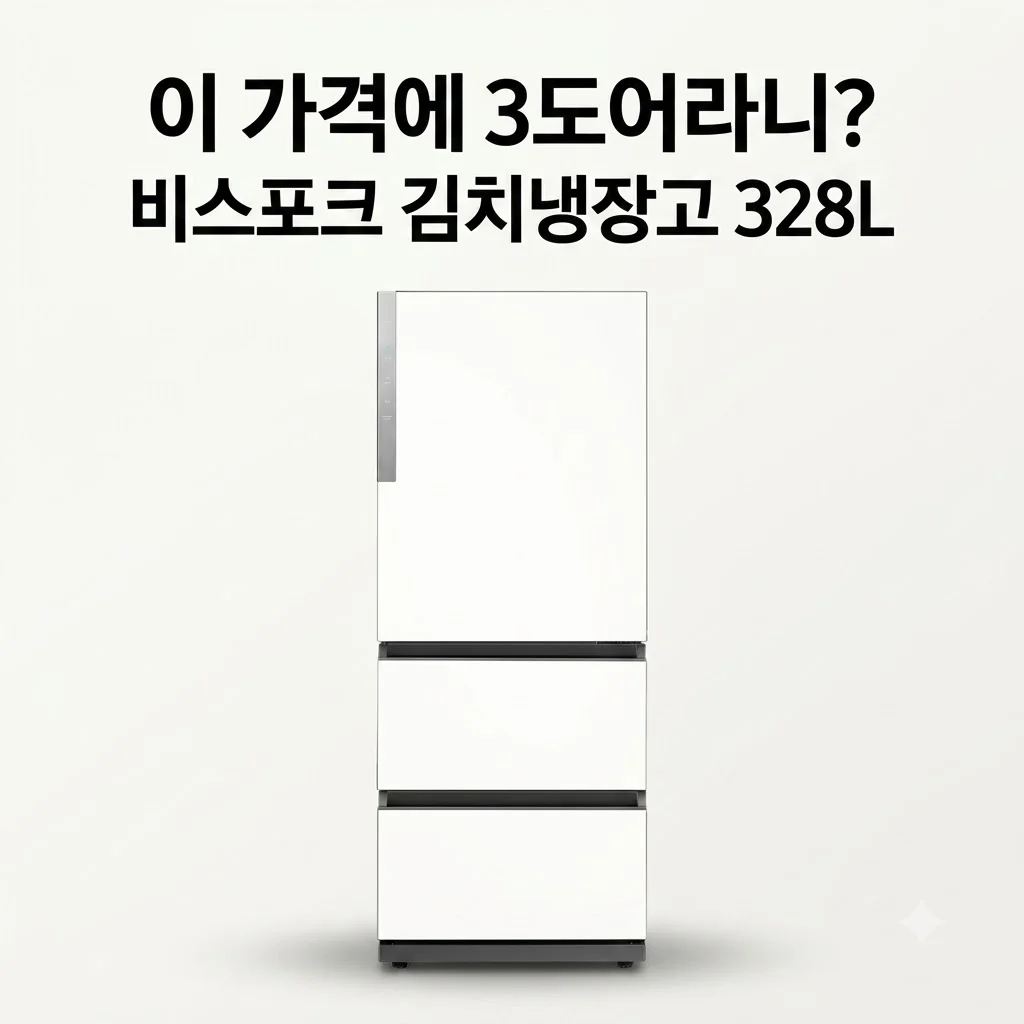 삼성 비스포크 김치냉장고 RQ33DG71J3EW 328L, 이 가격에 3도어라니?